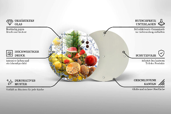 Skärbräda glas unik Saftig frukt och vatten