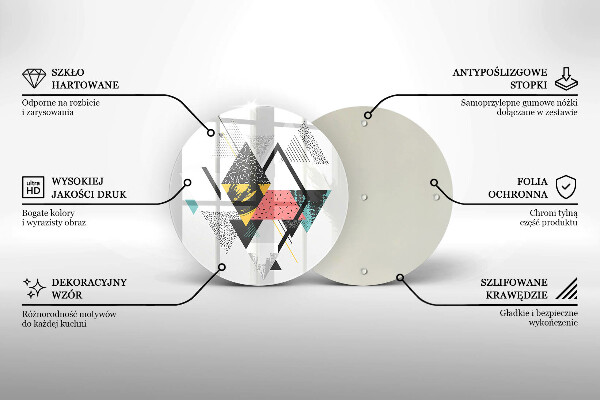 Skärbräda glas unik Abstrakta trianglar