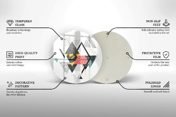 Skärbräda glas unik Abstrakta trianglar