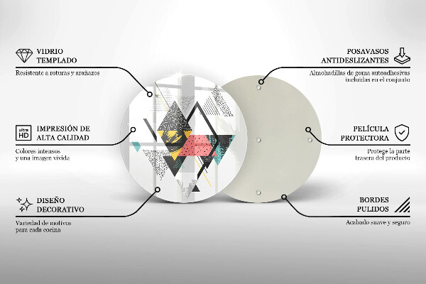 Skärbräda glas unik Abstrakta trianglar