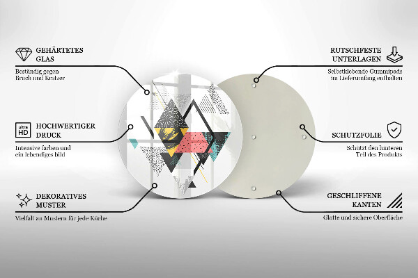 Skärbräda glas unik Abstrakta trianglar