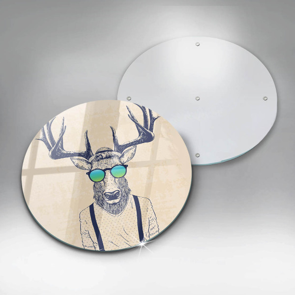 Skärbräda glas unik Rådjur man illustration