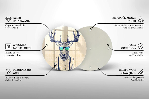 Skärbräda glas unik Rådjur man illustration