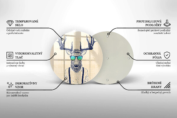 Skärbräda glas unik Rådjur man illustration