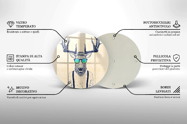 Skärbräda glas unik Rådjur man illustration