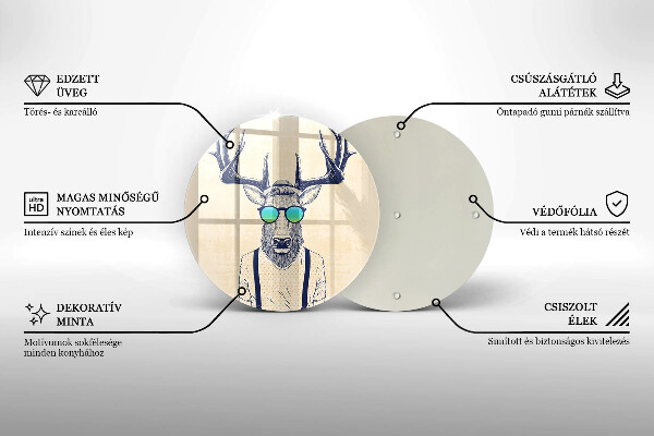 Skärbräda glas unik Rådjur man illustration