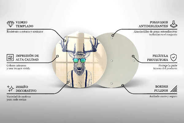 Skärbräda glas unik Rådjur man illustration