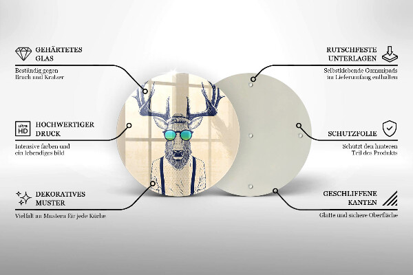 Skärbräda glas unik Rådjur man illustration
