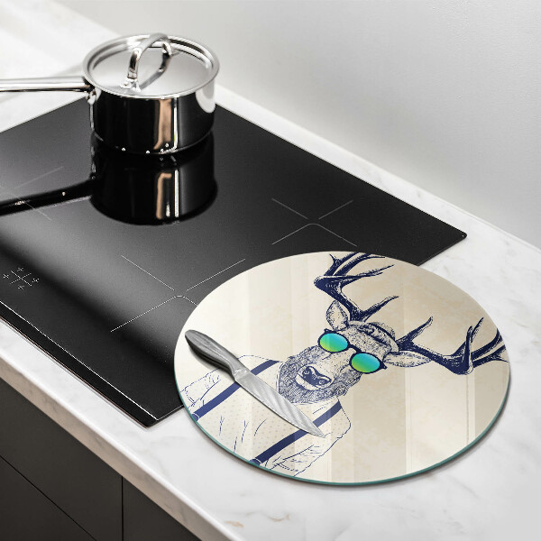 Skärbräda glas unik Rådjur man illustration