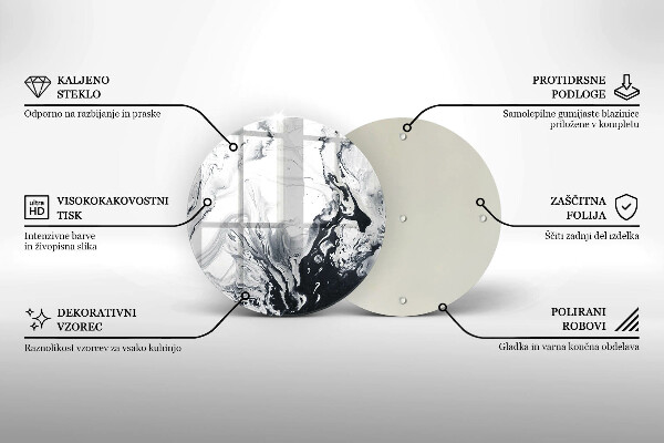 Skärbräda glas unik Bläckabstraktion