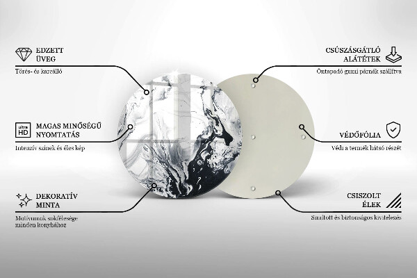 Skärbräda glas unik Bläckabstraktion