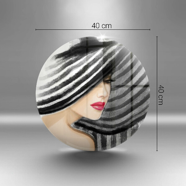 Skärbräda glas unik Kvinna i hatt