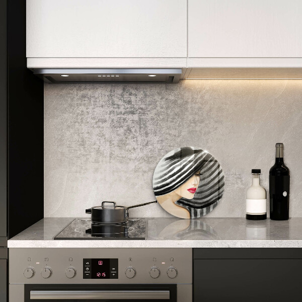 Skärbräda glas unik Kvinna i hatt