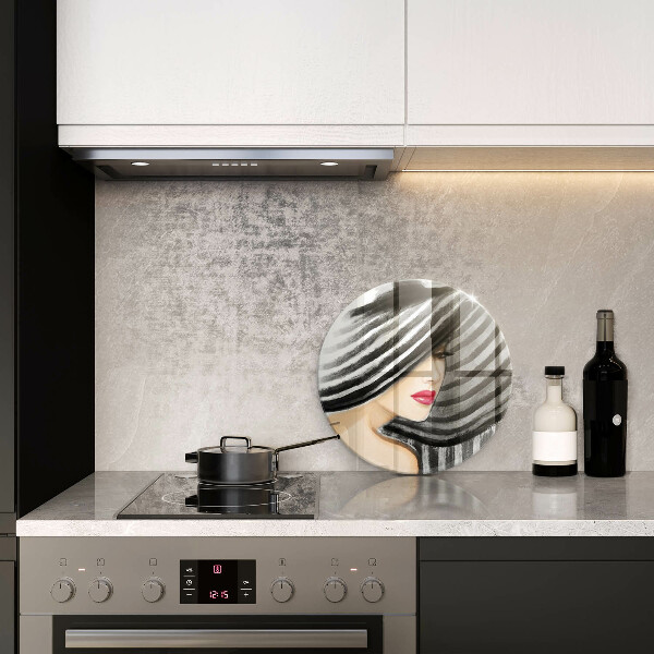 Skärbräda glas unik Kvinna i hatt