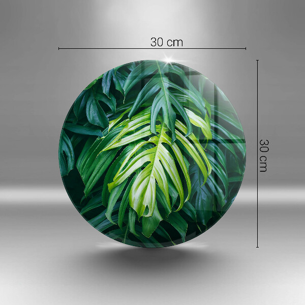 Skärbräda glas unik Vilda monstera blad