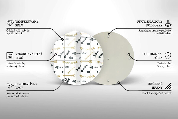 Skärbräda glas unik Boho pilar mönster