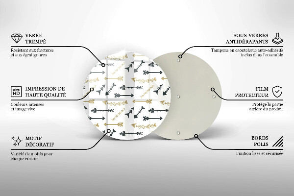 Skärbräda glas unik Boho pilar mönster