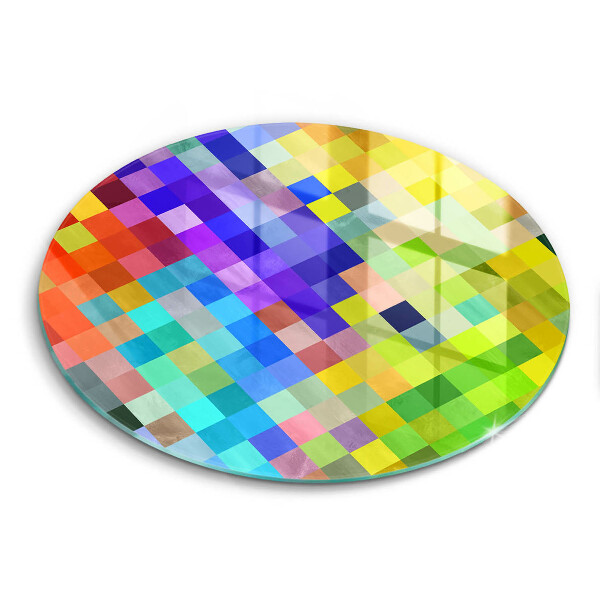 Skärbräda glas unik Färgglada pixel rutor