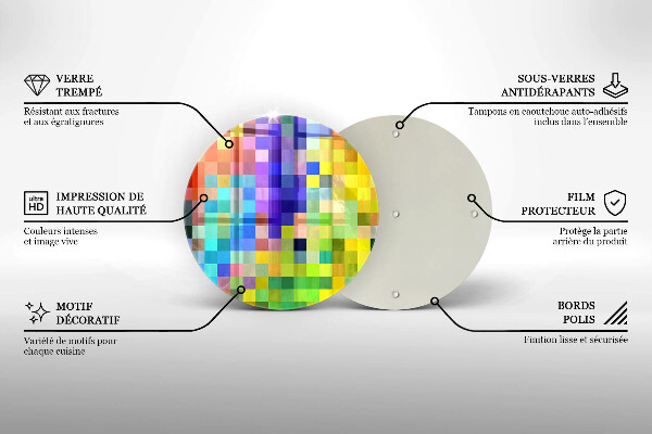 Skärbräda glas unik Färgglada pixel rutor