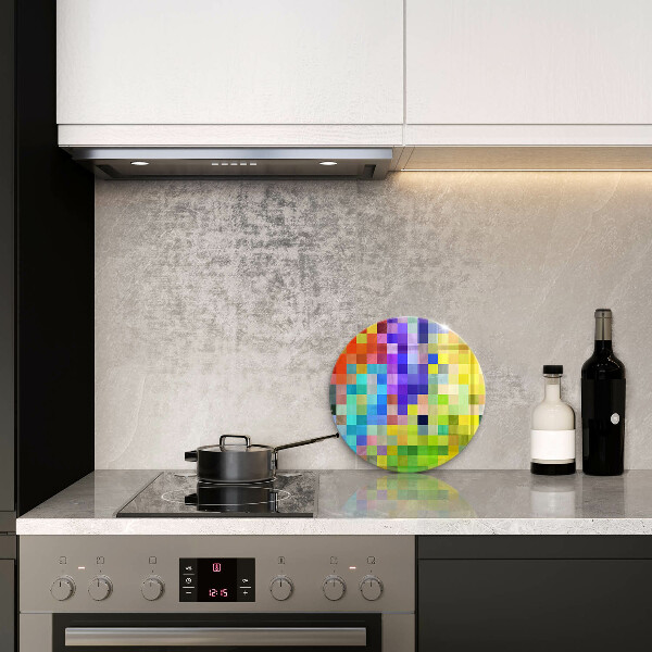 Skärbräda glas unik Färgglada pixel rutor