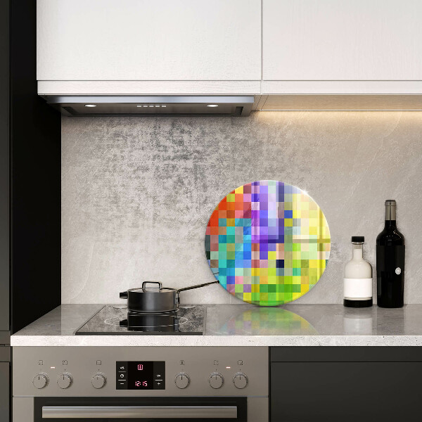 Skärbräda glas unik Färgglada pixel rutor