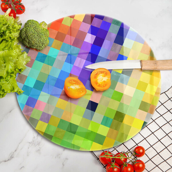 Skärbräda glas unik Färgglada pixel rutor