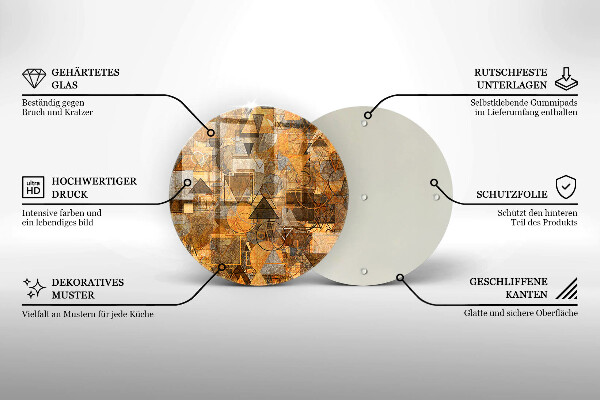 Skärbräda glas unik Seamless mönster av geometriska figurer