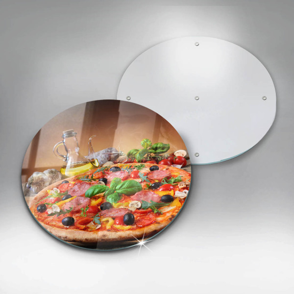 Skärbräda glas unik Italiensk pizza