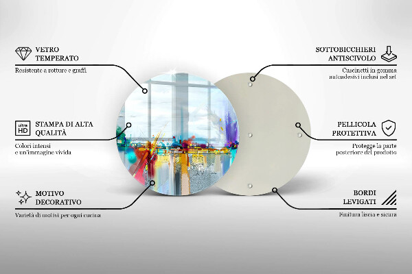 Skärbräda glas unik Målad abstraktion