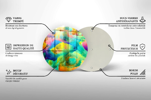 Skärbräda glas unik Färgglad abstraktion