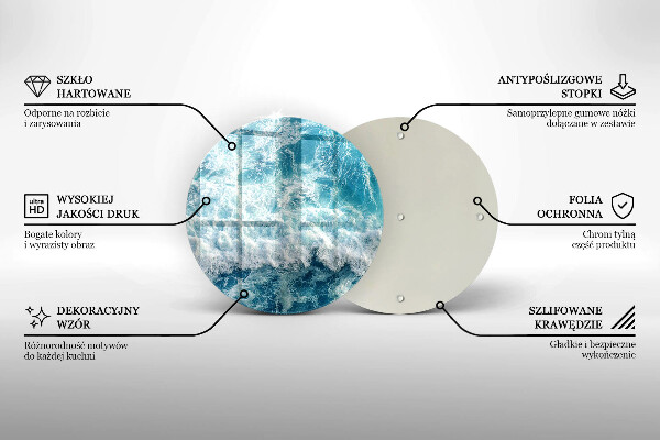 Skärbräda glas unik Havsvattenvågor