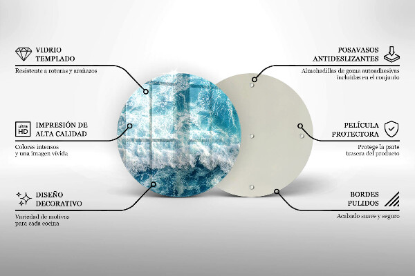 Skärbräda glas unik Havsvattenvågor
