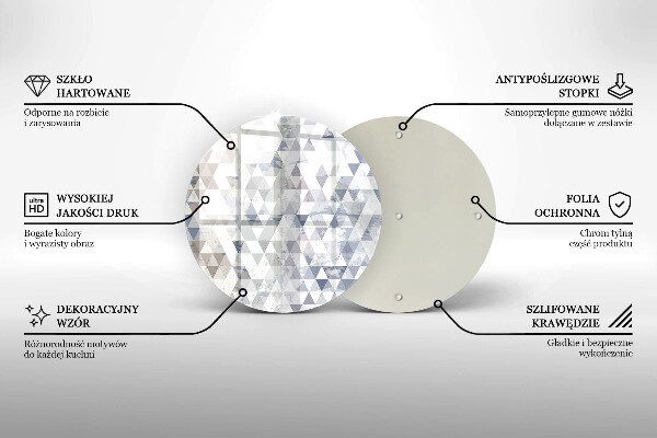 Skärbräda glas unik Trianglar mönster