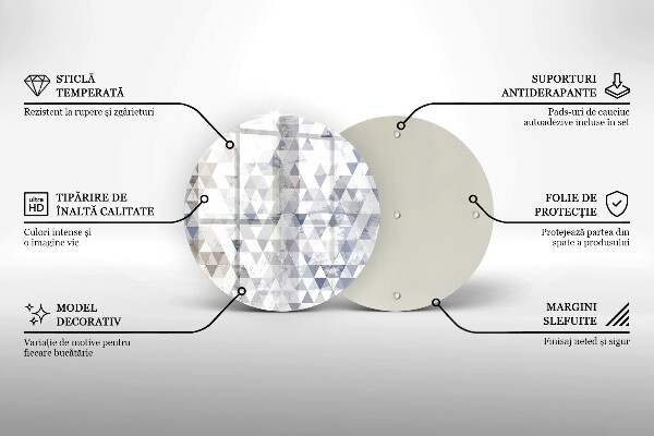 Skärbräda glas unik Trianglar mönster
