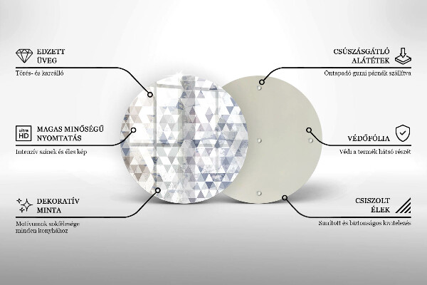 Skärbräda glas unik Trianglar mönster