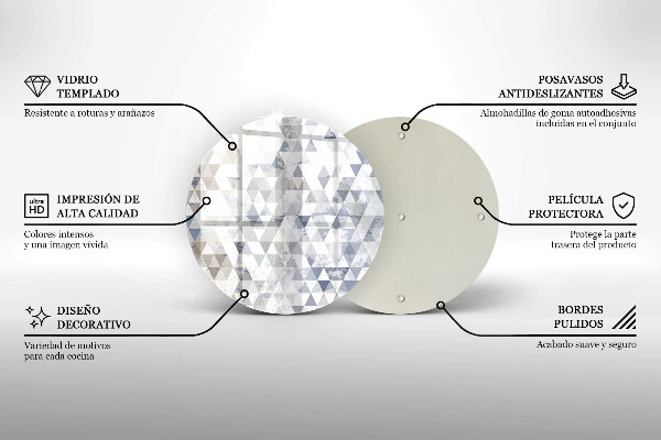 Skärbräda glas unik Trianglar mönster