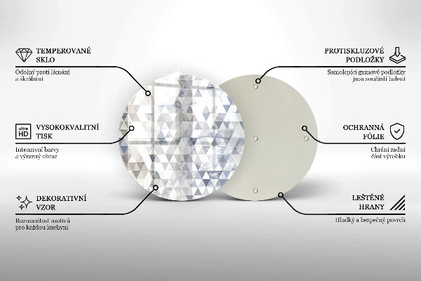 Skärbräda glas unik Trianglar mönster