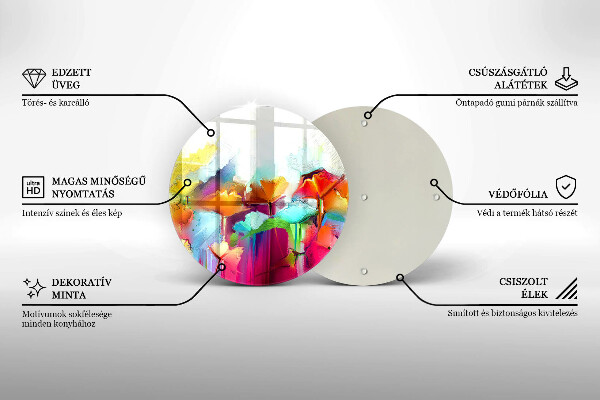 Skärbräda glas unik Målade blommor