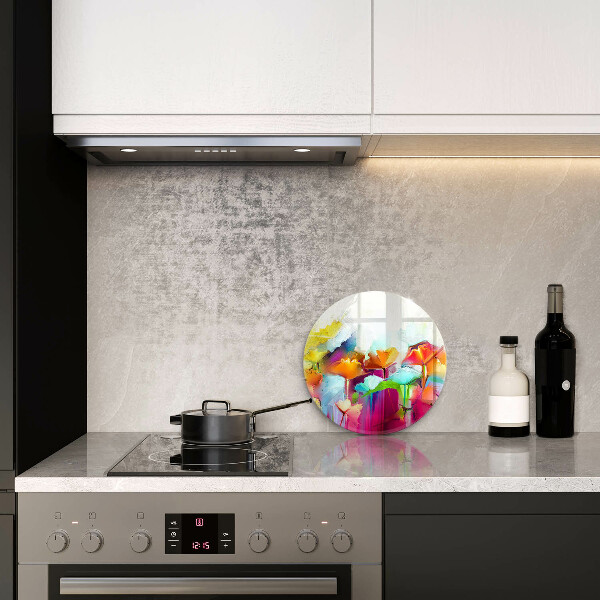 Skärbräda glas unik Målade blommor