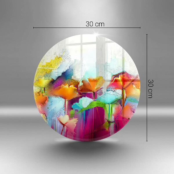 Skärbräda glas unik Målade blommor