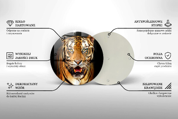 Skärbräda glas unik Vild djur tiger