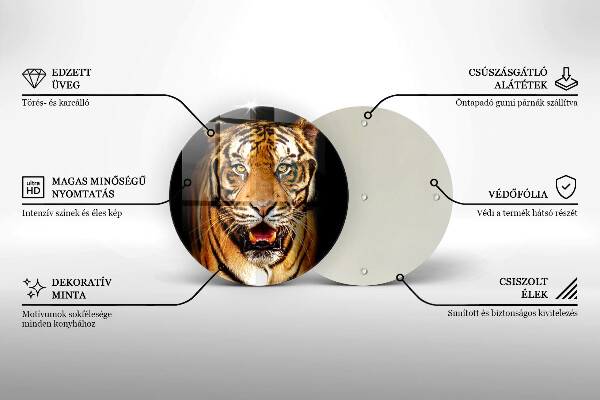 Skärbräda glas unik Vild djur tiger