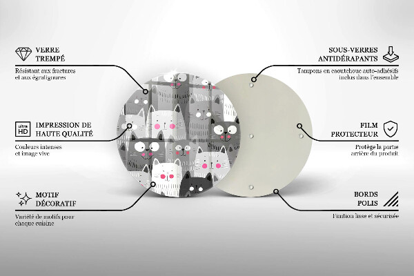 Skärbräda glas unik Katter illustration