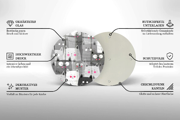 Skärbräda glas unik Katter illustration