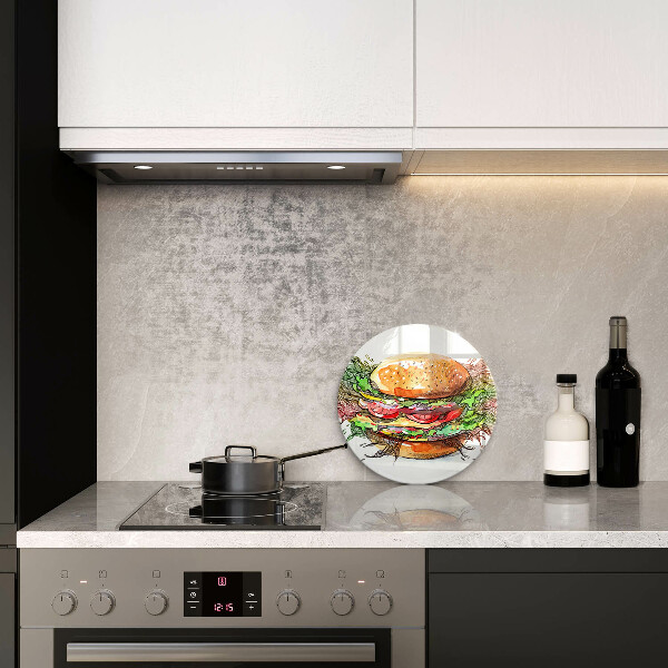 Skärbräda glas unik Hamburgerteckning
