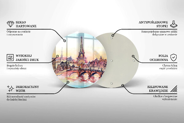 Skärbräda glas unik Landskap av Paris Eiffeltorn