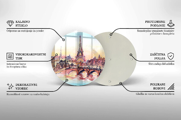 Skärbräda glas unik Landskap av Paris Eiffeltorn