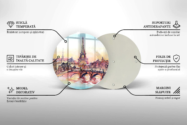 Skärbräda glas unik Landskap av Paris Eiffeltorn