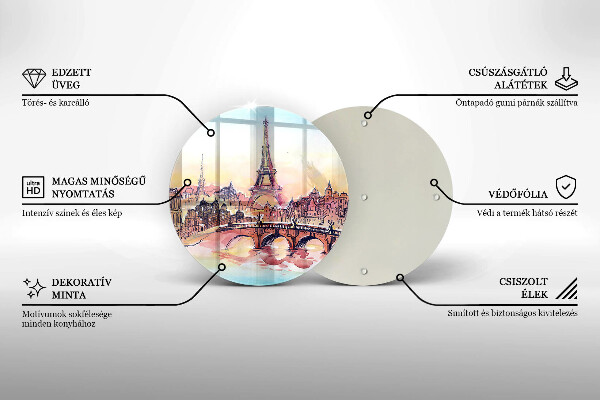 Skärbräda glas unik Landskap av Paris Eiffeltorn