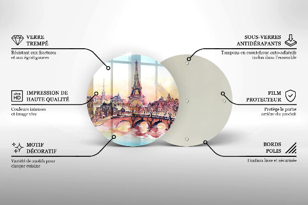 Skärbräda glas unik Landskap av Paris Eiffeltorn